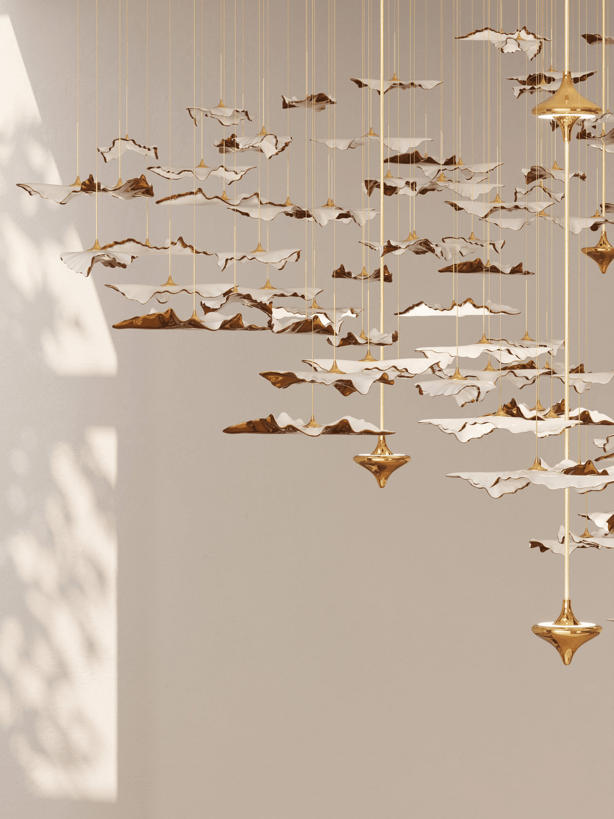 Leaf Twisted Sculptural Customize Chandelier - Zelno Lighting
