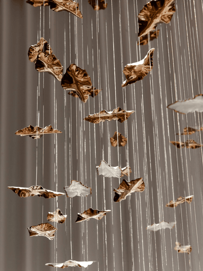 Leaf Twisted Sculptural Customize Chandelier - Zelno Lighting