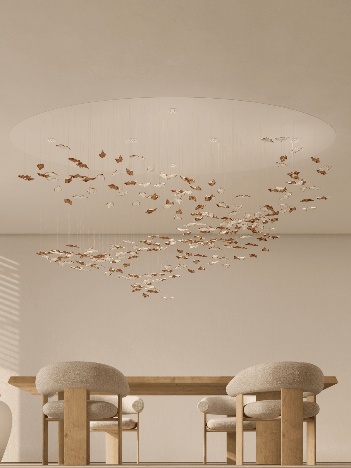 Leaf Twisted Sculptural Customize Chandelier - Zelno Lighting