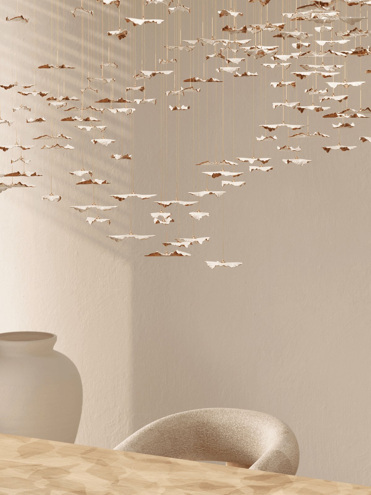 Leaf Twisted Sculptural Customize Chandelier - Zelno Lighting