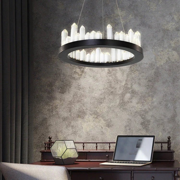 Leti Crystal Round Chandelier - Zelno Lighting