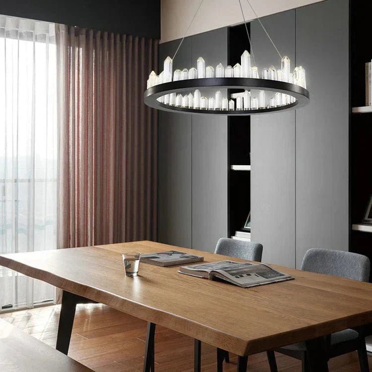 Leti Crystal Round Chandelier - Zelno Lighting
