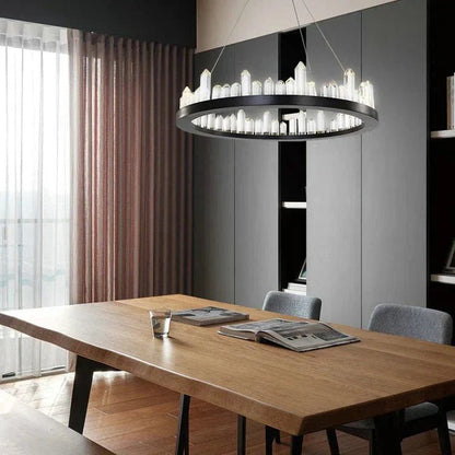Leti Crystal Round Chandelier - Zelno Lighting