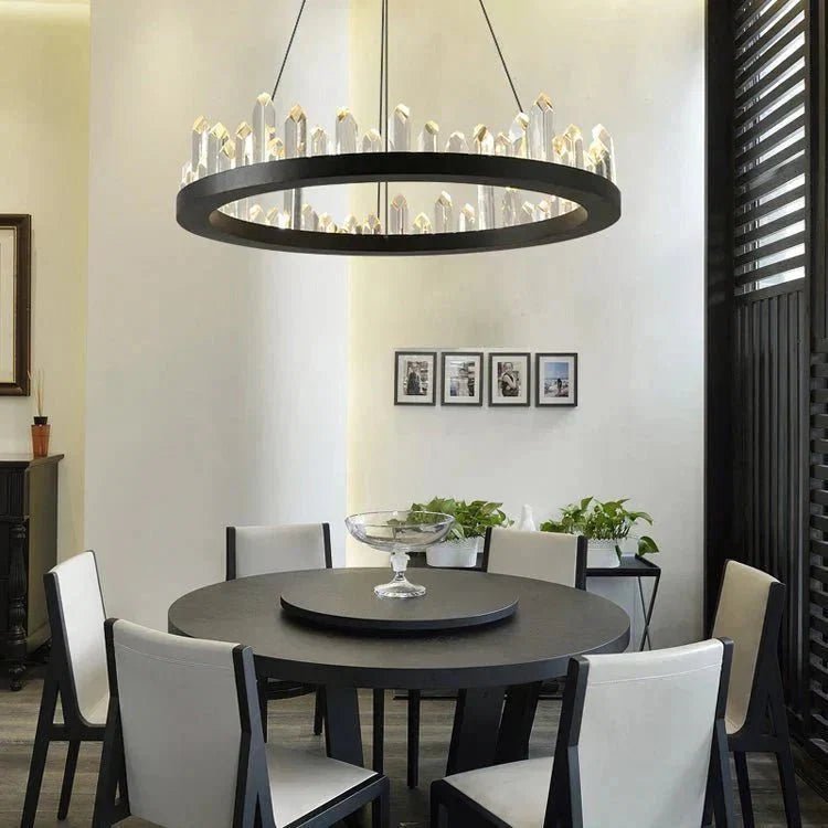 Leti Crystal Round Chandelier - Zelno Lighting