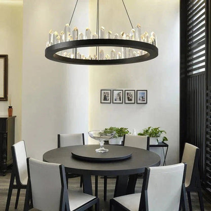 Leti Crystal Round Chandelier - Zelno Lighting