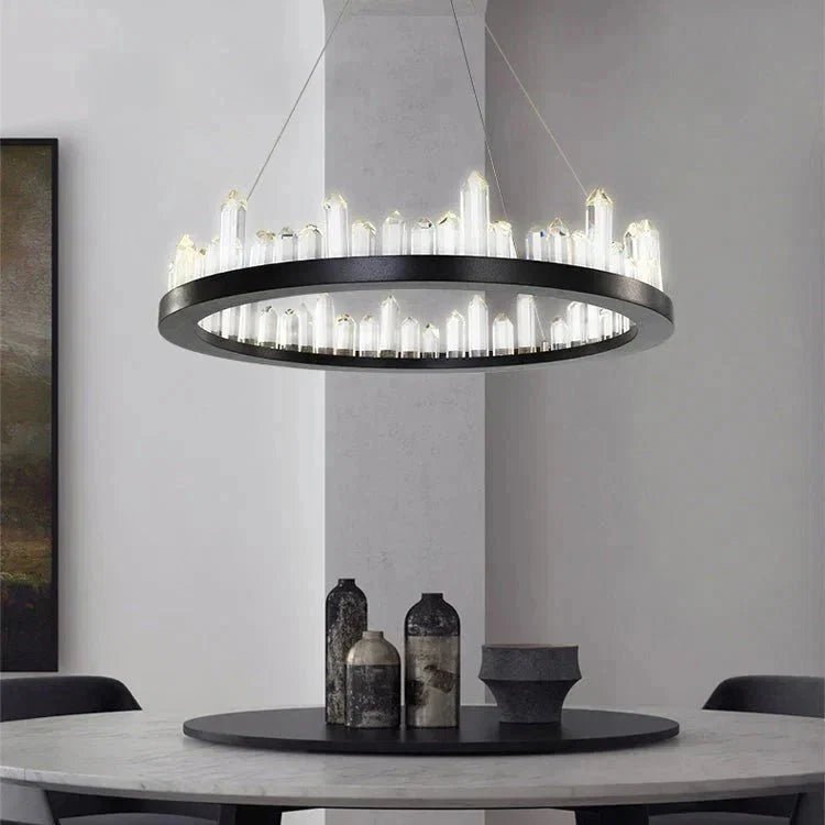 Leti Crystal Round Chandelier - Zelno Lighting