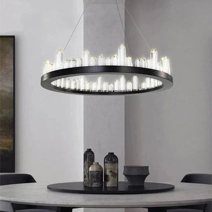 Leti Crystal Round Chandelier - Zelno Lighting
