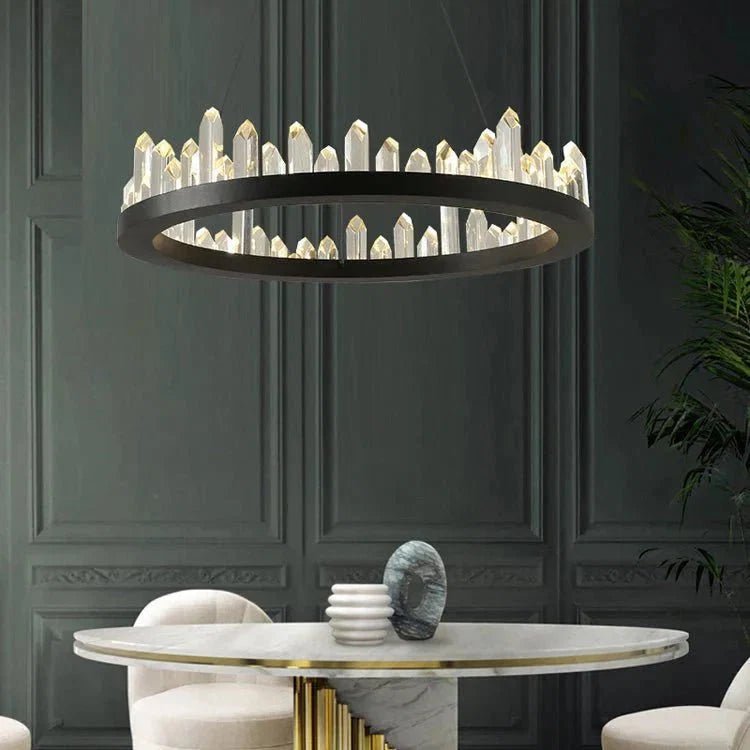 Leti Crystal Round Chandelier - Zelno Lighting