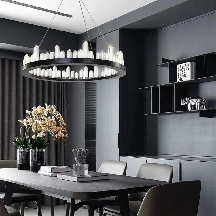 Leti Crystal Round Chandelier - Zelno Lighting