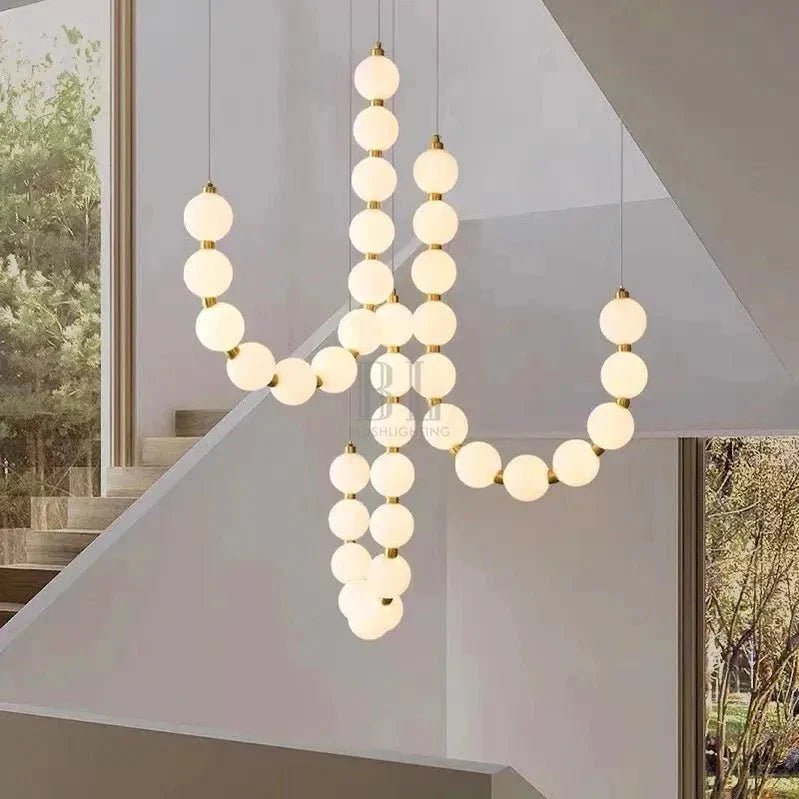 Lexi Modern Necklace Chandelier Acrylic Orb Statement Chandelier - Zelno Lighting