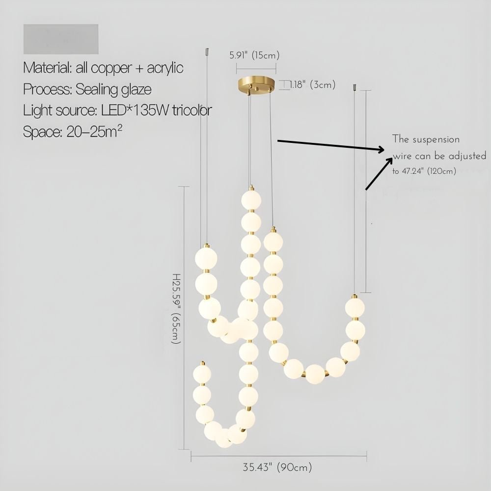 Lexi Modern Necklace Chandelier Acrylic Orb Statement Chandelier - Zelno Lighting
