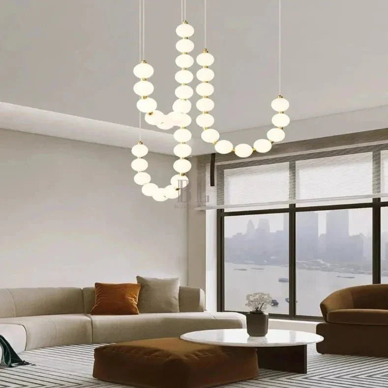 Lexi Modern Necklace Chandelier Acrylic Orb Statement Chandelier - Zelno Lighting