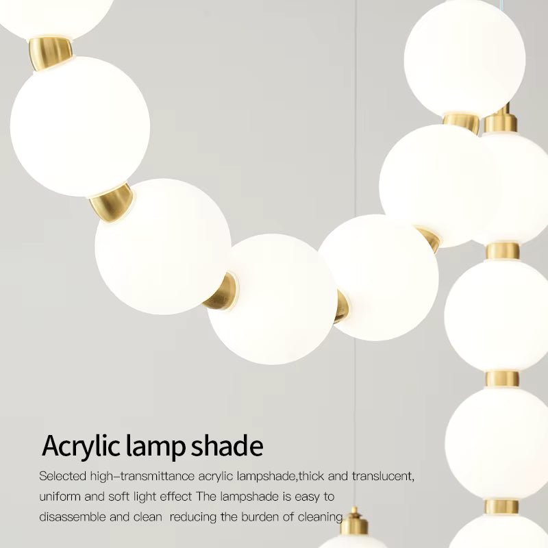 Lexi Modern Necklace Chandelier Acrylic Orb Statement Chandelier - Zelno Lighting
