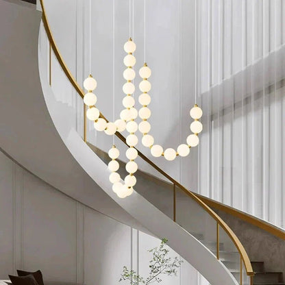 Lexi Modern Necklace Chandelier Acrylic Orb Statement Chandelier - Zelno Lighting
