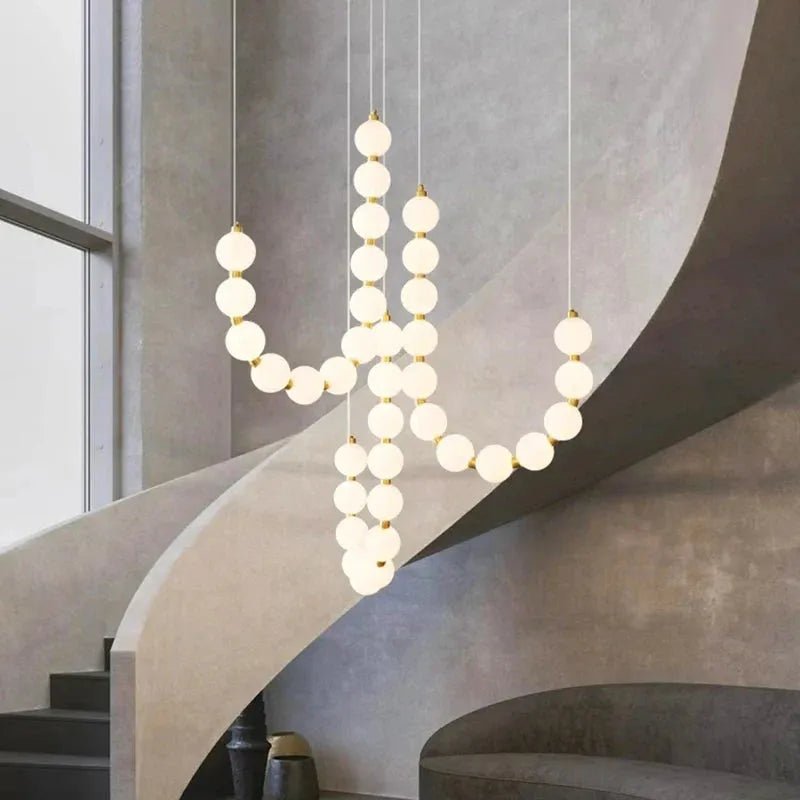 Lexi Modern Necklace Chandelier Acrylic Orb Statement Chandelier - Zelno Lighting