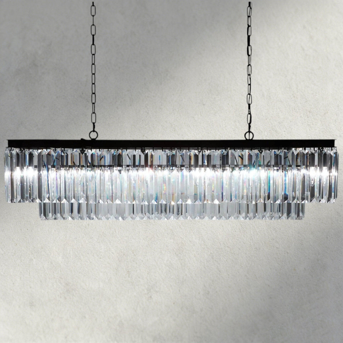 Leyland Tiered Rectangular Chandelier - Zelno