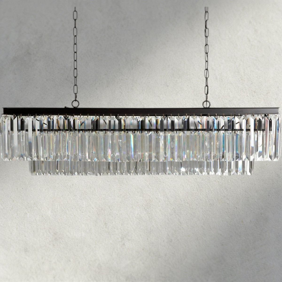 Leyland Tiered Rectangular Chandelier - Zelno