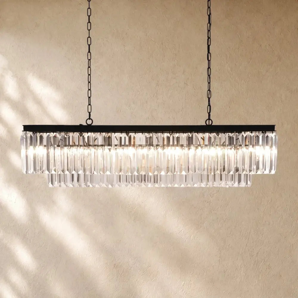 Leylend Tiered Rectangular Chandelier - Zelno