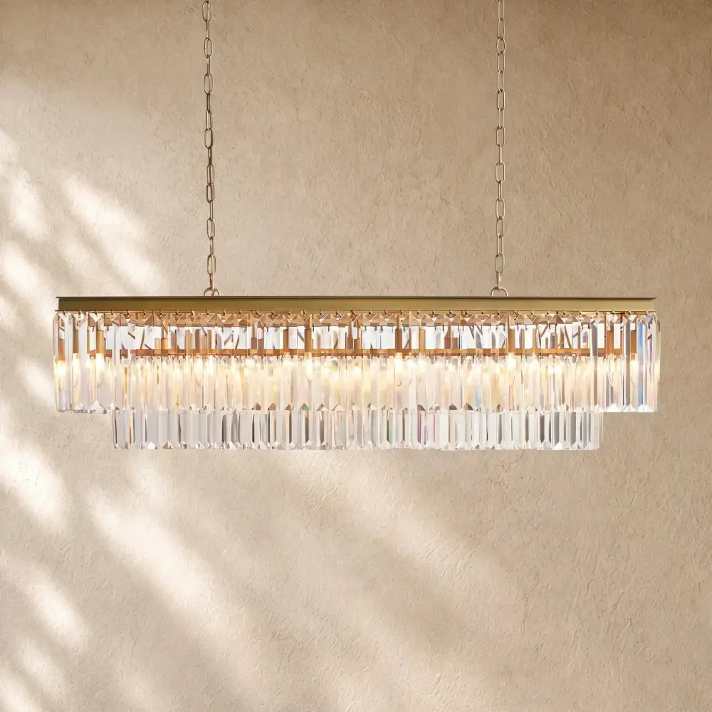 Leylend Tiered Rectangular Chandelier - Zelno