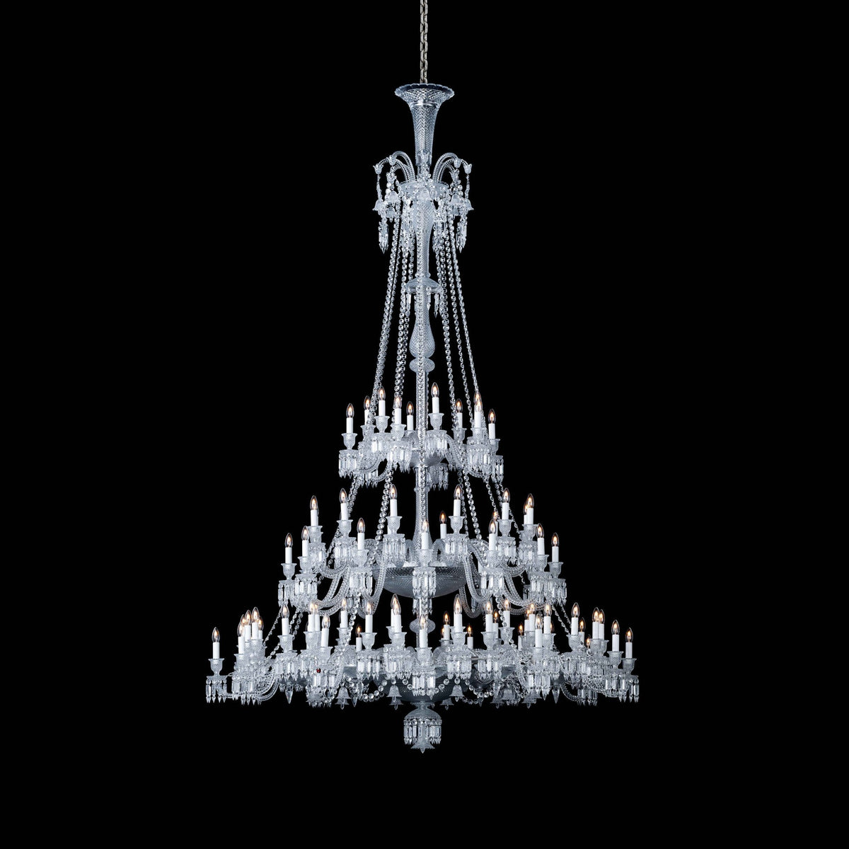 Light Luxury Classic Long Version Tiered Candle Light Crystal Chandelier for High-ceiling Rooms/Living Room - Zelno Lighting