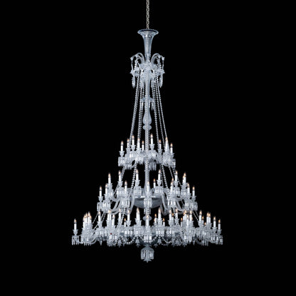Light Luxury Classic Long Version Tiered Candle Light Crystal Chandelier for High-ceiling Rooms/Living Room - Zelno Lighting