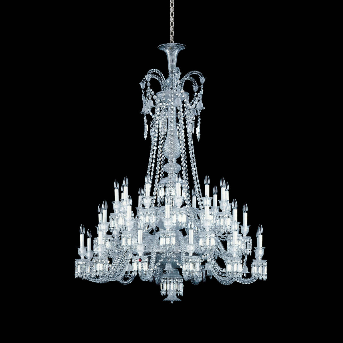 Light Luxury Classic Long Version Tiered Candle Light Crystal Chandelier for High-ceiling Rooms/Living Room - Zelno Lighting