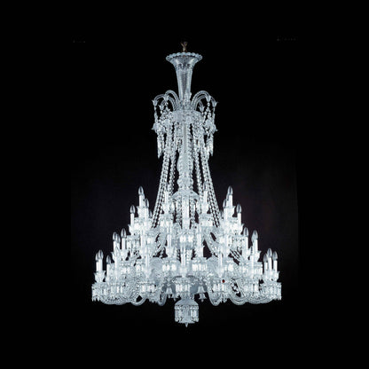 Light Luxury Classic Long Version Tiered Candle Light Crystal Chandelier for High-ceiling Rooms/Living Room - Zelno Lighting
