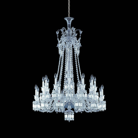Light Luxury Classic Long Version Tiered Candle Light Crystal Chandelier for High-ceiling Rooms/Living Room - Zelno Lighting