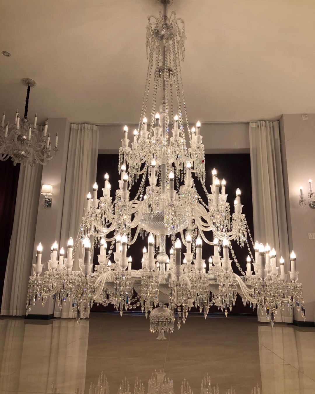 Light Luxury Classic Long Version Tiered Candle Light Crystal Chandelier for High-ceiling Rooms/Living Room - Zelno Lighting