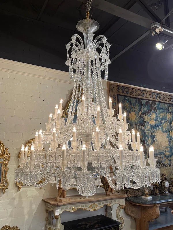 Light Luxury Classic Long Version Tiered Candle Light Crystal Chandelier for High-ceiling Rooms/Living Room - Zelno Lighting