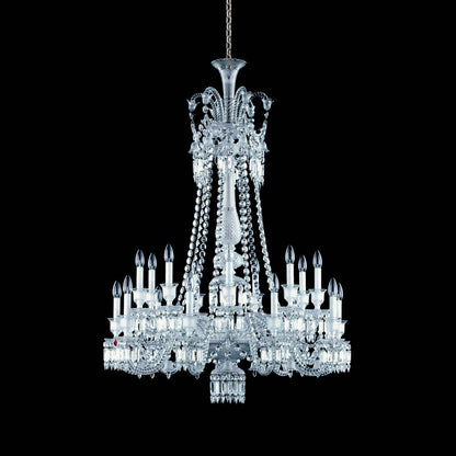 Light Luxury Classic Long Version Tiered Candle Light Crystal Chandelier for High-ceiling Rooms/Living Room - Zelno Lighting