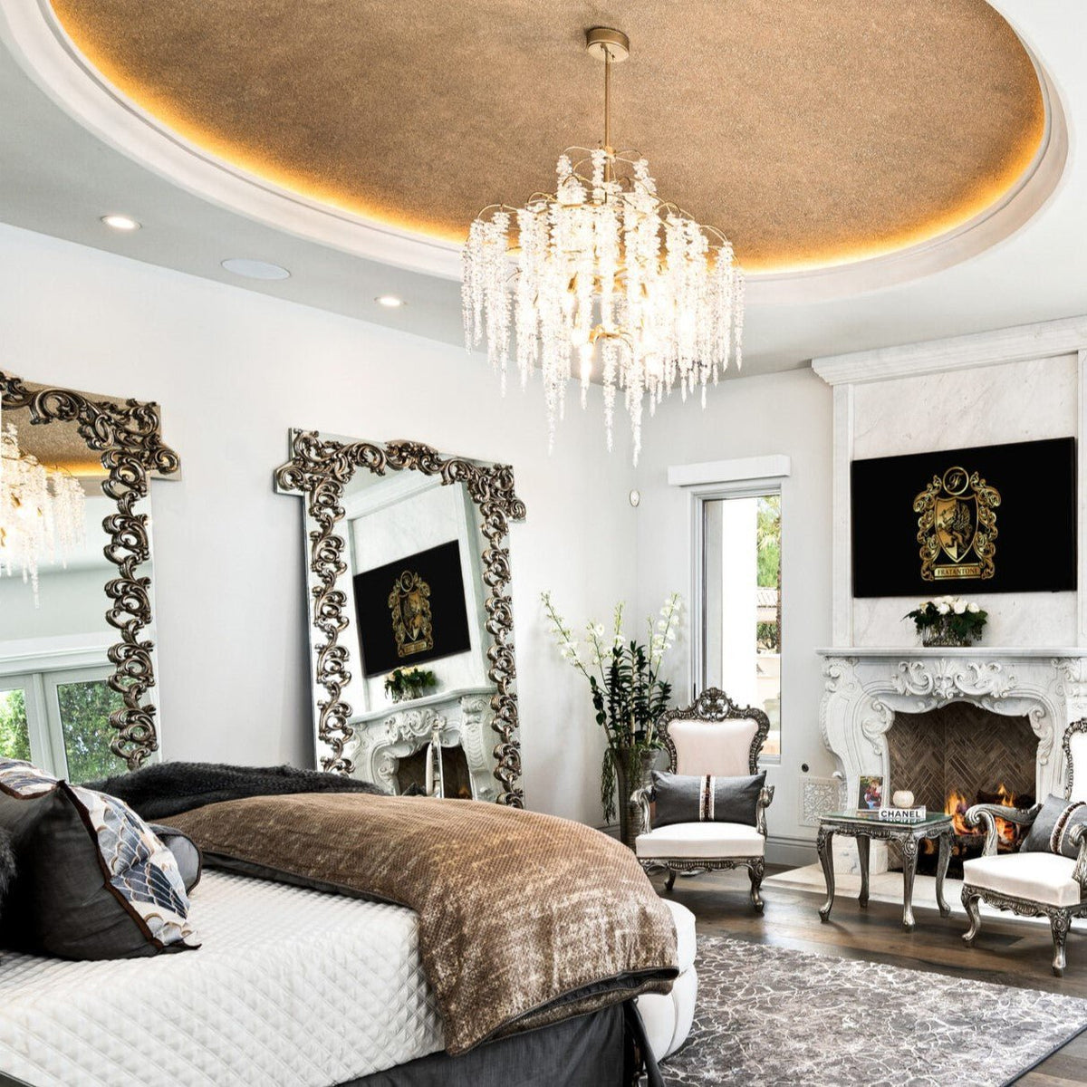 Light Luxury Silver Flower Branch Chandelier with Icicle Details for Bedroom Dining Room and Hallway - Zelno Lighting