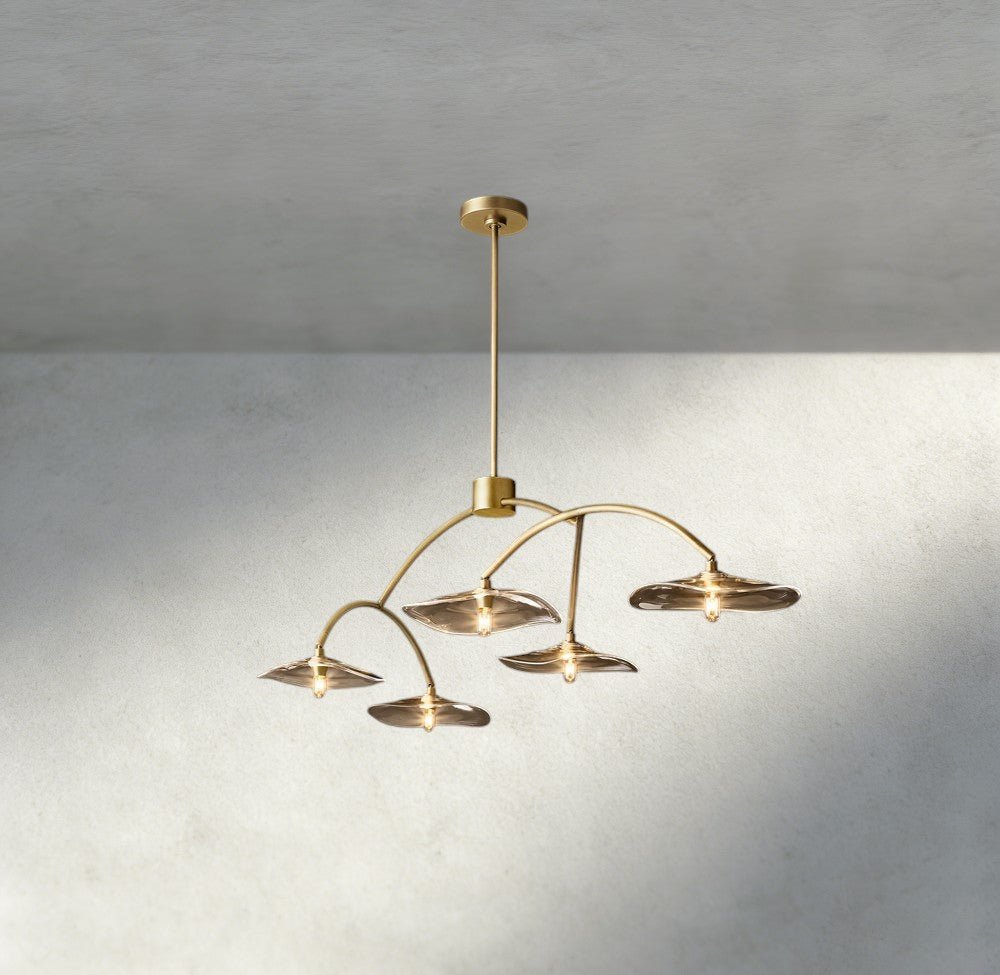 Lily Smoke Glass Linear Chandelier - Zelno Lighting