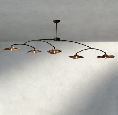 Lily Smoke Glass Linear Chandelier - Zelno Lighting