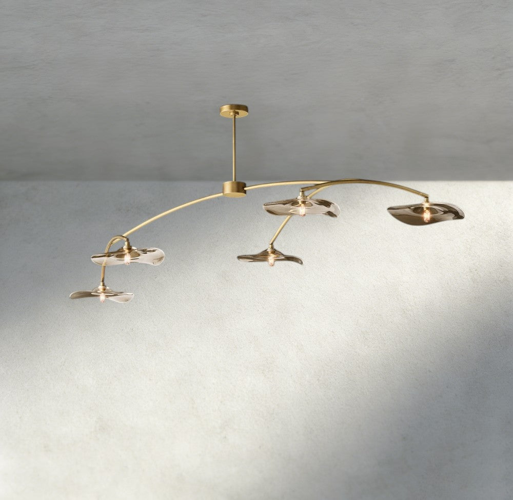 Lily Smoke Glass Linear Chandelier - Zelno Lighting