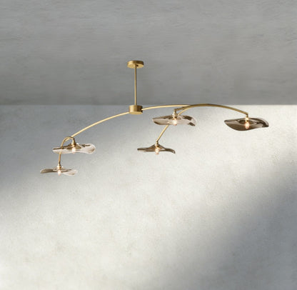 Lily Smoke Glass Linear Chandelier - Zelno Lighting