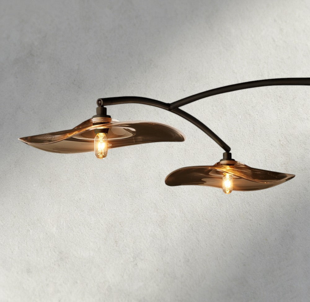 Lily Smoke Glass Linear Chandelier - Zelno Lighting