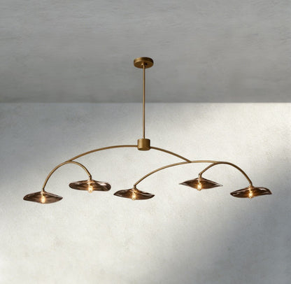 Lily Smoke Glass Linear Chandelier - Zelno Lighting