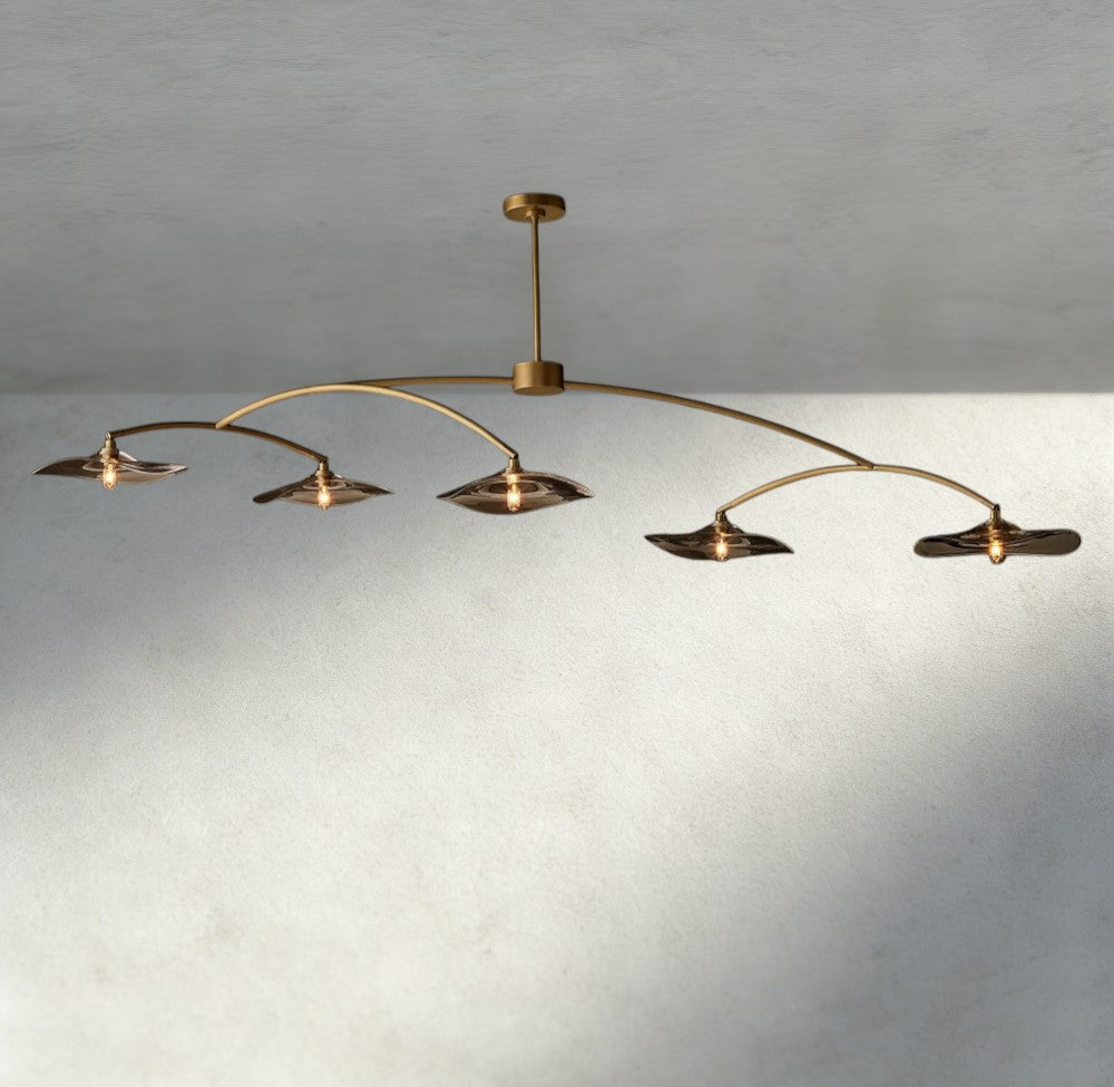 Lily Smoke Glass Linear Chandelier - Zelno Lighting