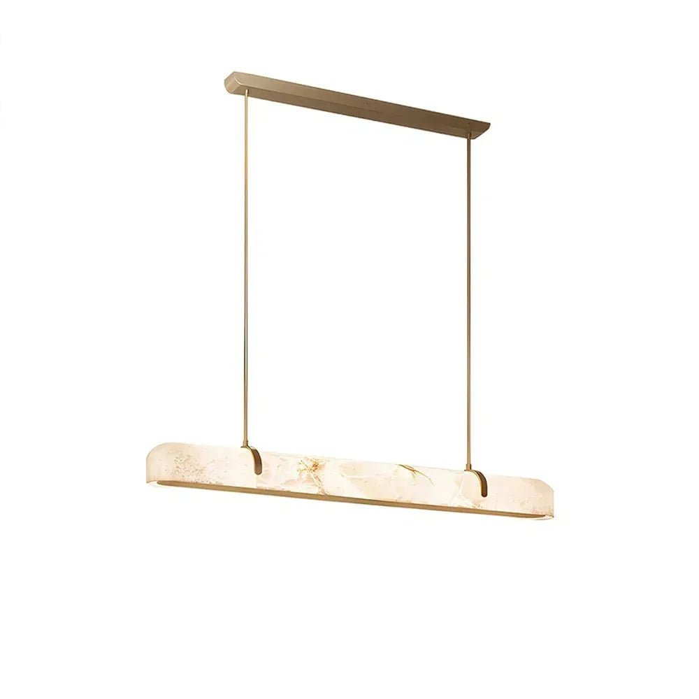 Linear Alabaster Chandelier, Kitchen Island Pendant Light - Zelno Lighting
