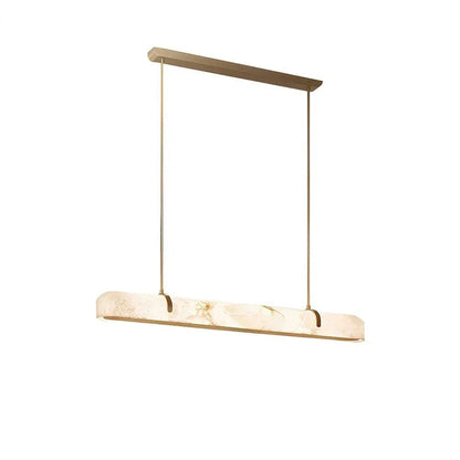 Linear Alabaster Chandelier, Kitchen Island Pendant Light - Zelno Lighting