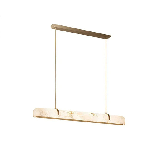 Linear Alabaster Chandelier, Kitchen Island Pendant Light - Zelno Lighting