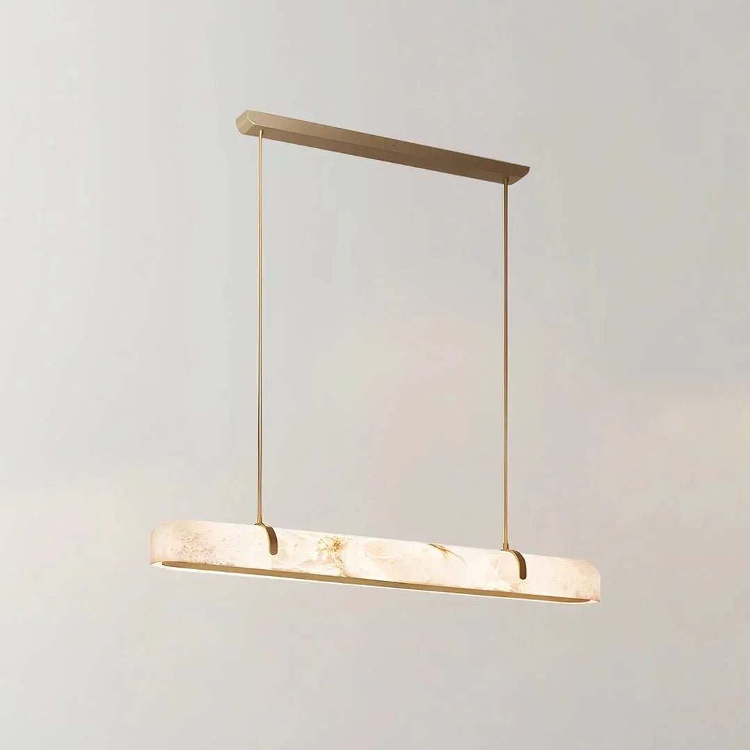 Linear Alabaster Chandelier, Kitchen Island Pendant Light - Zelno Lighting