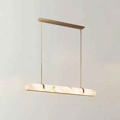 Linear Alabaster Chandelier, Kitchen Island Pendant Light - Zelno Lighting