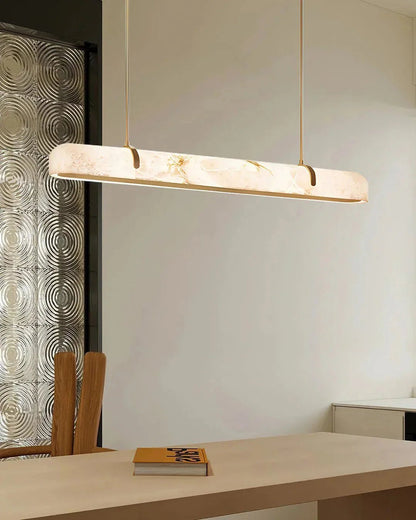 Linear Alabaster Chandelier, Kitchen Island Pendant Light - Zelno Lighting