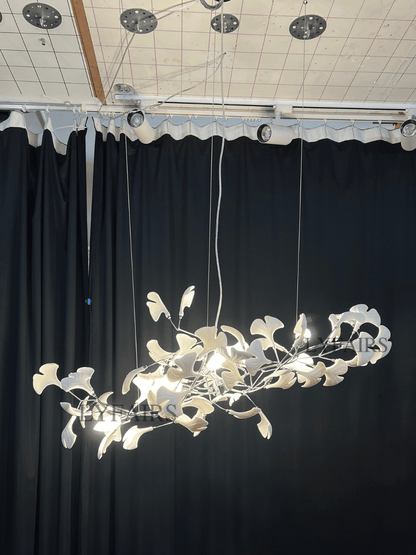 Linear Ginkgo Ceramic Chandelier for Dining Room/Kitchen Island - Zelno Lighting