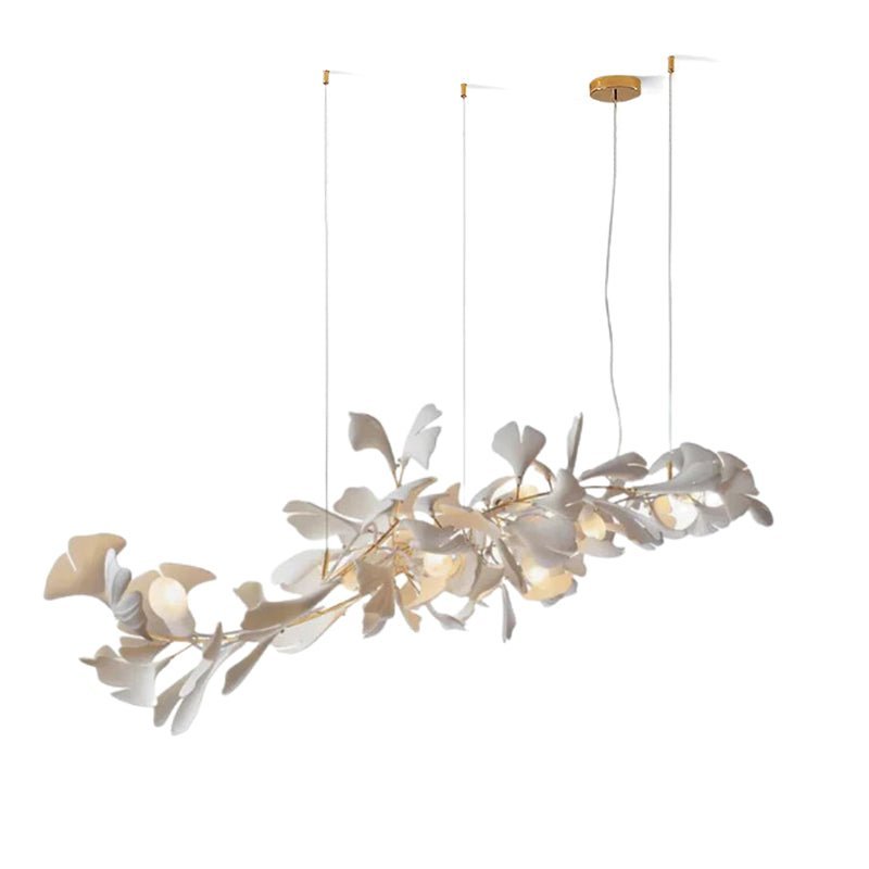 Linear Ginkgo Ceramic Chandelier for Dining Room/Kitchen Island - Zelno Lighting