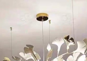Linear Ginkgo Ceramic Chandelier for Dining Room/Kitchen Island - Zelno Lighting