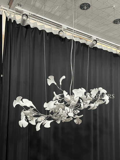 Linear Ginkgo Ceramic Chandelier for Dining Room/Kitchen Island - Zelno Lighting