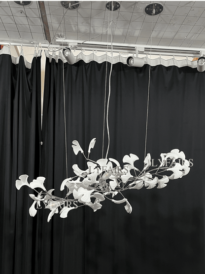 Linear Ginkgo Ceramic Chandelier for Dining Room/Kitchen Island - Zelno Lighting